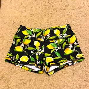 Savage barbell lemon print booty shorts